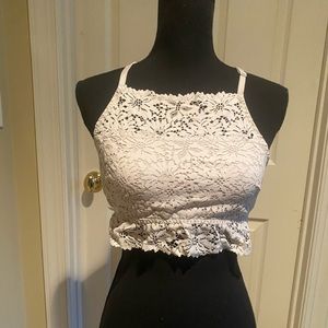 Aerie White lace bra top